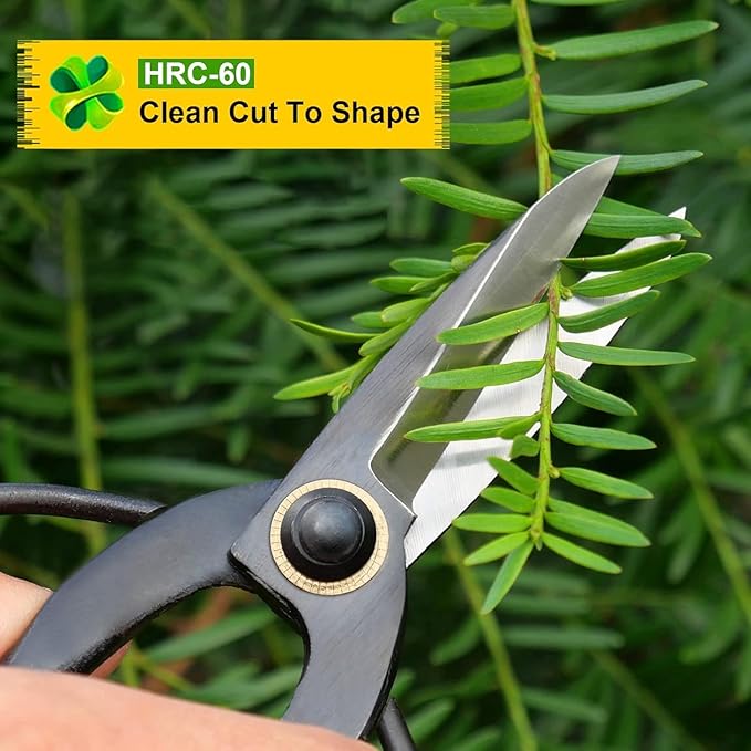 Professional Bonsai Scissors 7.3", Bonsai Shears for Gardening, Bonsai Pruning Shears for Arranging Flowers, 180mm Bonsai Clippers for Trimming Plants, Black