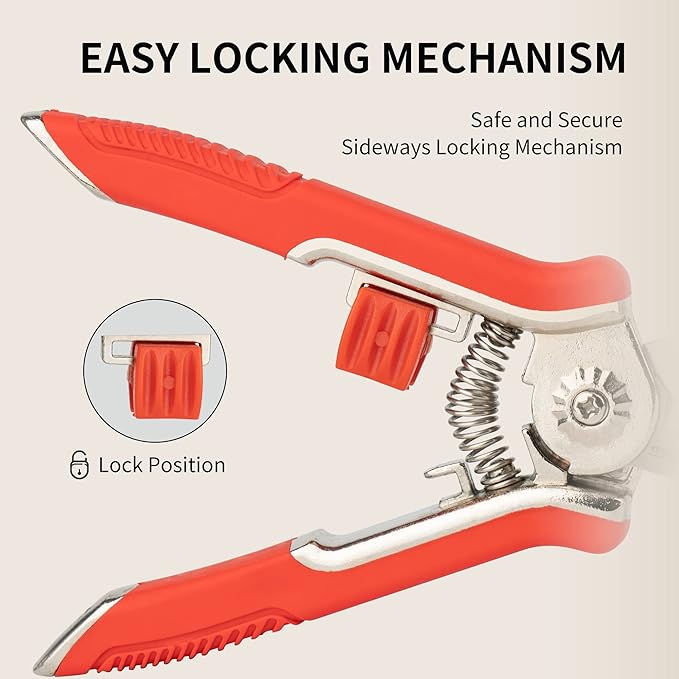 FLORA GUARD 6.5 Inch Micro-Tip Pruning snip Gardening Hand Pruning Shears Trimming Scissors with Stainless Steel(Orange)