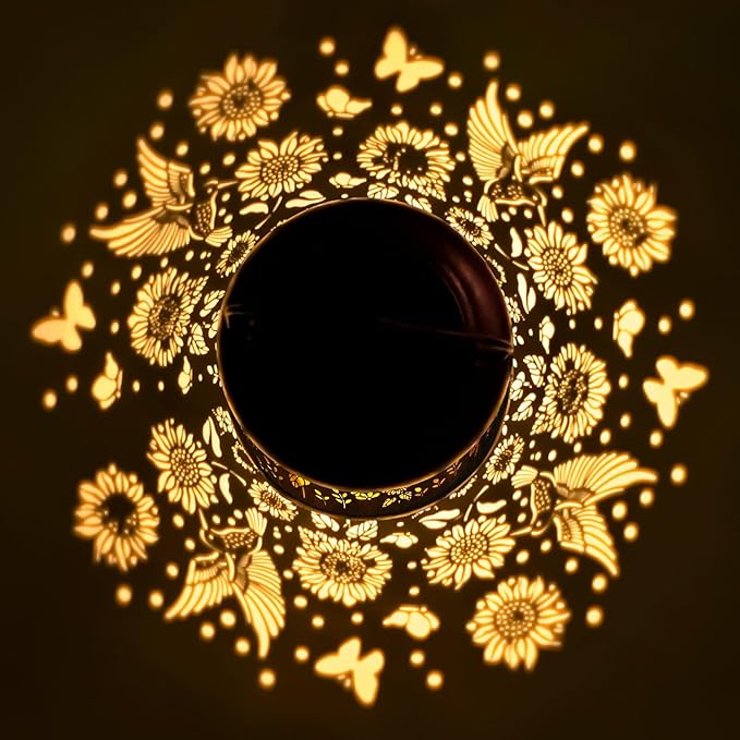 Birthday Gifts for Women Mom Grandma Solar Lanterns Outdoor Waterproof Hummingbird Garden Decor Hanging Metal Lights Outside for Yard,Patio,Backyard,Porch