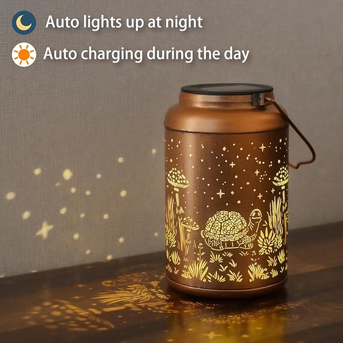 Turtle Solar Lanterns Outdoor Waterproof - Hanging Turtle Solar Lights Garden Decor for Outside, Birthday Gifts for Women, Mom, Mothers Day Gifts, Outdoor Decor for Patio, Yard