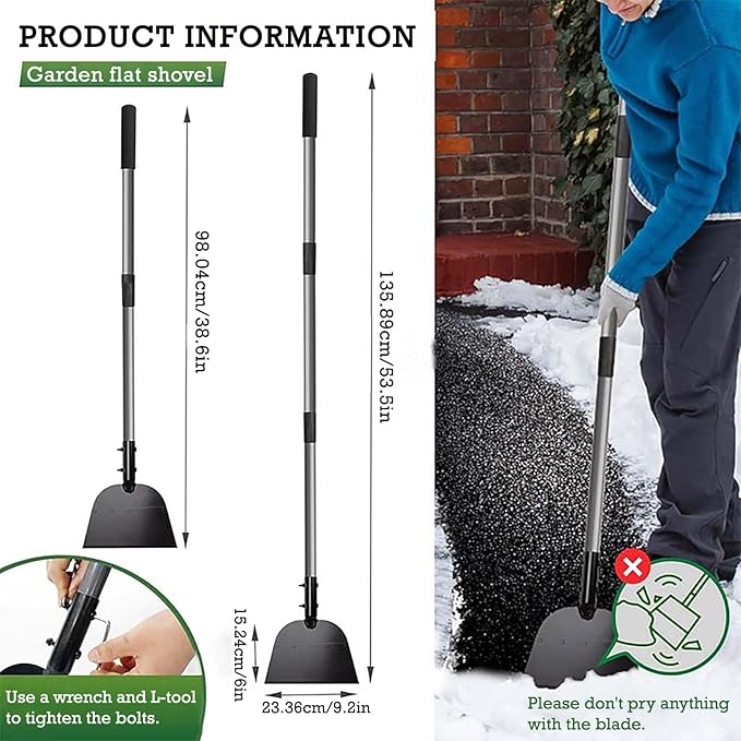 Flat Shovel, Snow Shovel, Garden Cleaning Scraper, Ice Scraper, 54 inch Snow Ice Chopper for Walkway, Ice Removal Tool for Road Outdoor Garden Cleaning Scraper, Weed Remove Tool for Lawn Edging