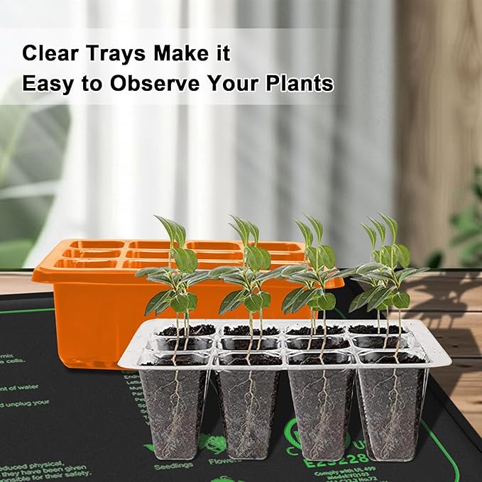 GooingTop Seed Starter Tray, 6 Pack 72 Cells Plant Grow Kit with Adjustable Humidity Vent for Mini Greenhouse Garden Germination,Bonsai Seedlings Starting Growing