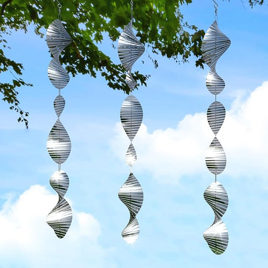 Bird Deterrents for Outside Patio, Bird Scare Devices Set Highly Reflective 3D Wind Spinners Outdoor Garden Decor, Bird Reflectors to Keep Birds Away Window Roof Yard Orchards Deck