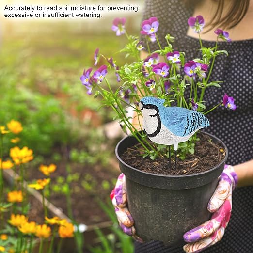 Watering Alarm Bird Plant Soil Tester, Hygrometer Sensor Gardening Tool, for Planter Water Remind Warining Alert(Battery Included)(Blue)