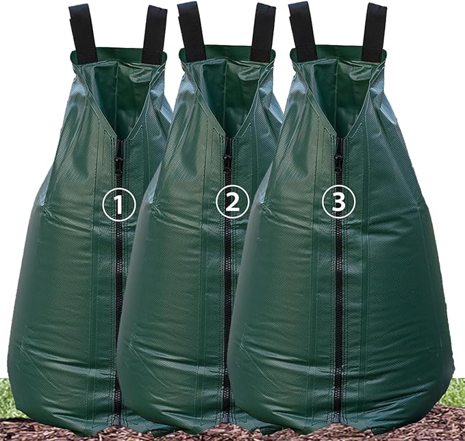 USHIGHTLIGHT All New 20 Gallon Tree Watering Bag, Slow Release Watering Bag for Trees, Portable Tree Drip Irrigation Bag, Water Saving Irrigation Water System(1/2/3) (3, 20 Gallon)