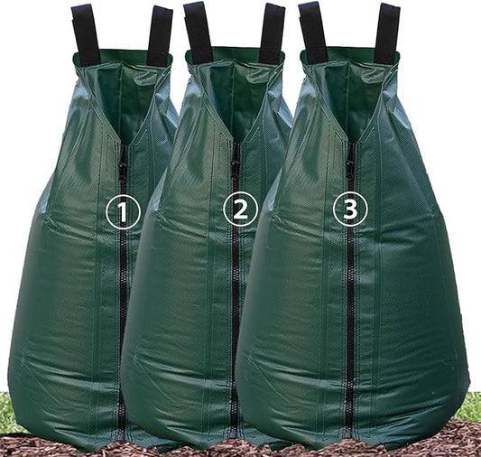USHIGHTLIGHT All New 20 Gallon Tree Watering Bag, Slow Release Watering Bag for Trees, Portable Tree Drip Irrigation Bag, Water Saving Irrigation Water System(1/2/3) (3, 20 Gallon)