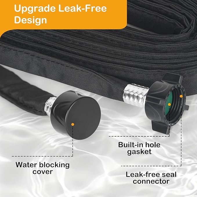 Flat Soaker Hose 50FT*3 Heavy Duty Double Layer Design Save 80% Water for Garden Lawn and Flower Bed Drip Irrigation (150FT)