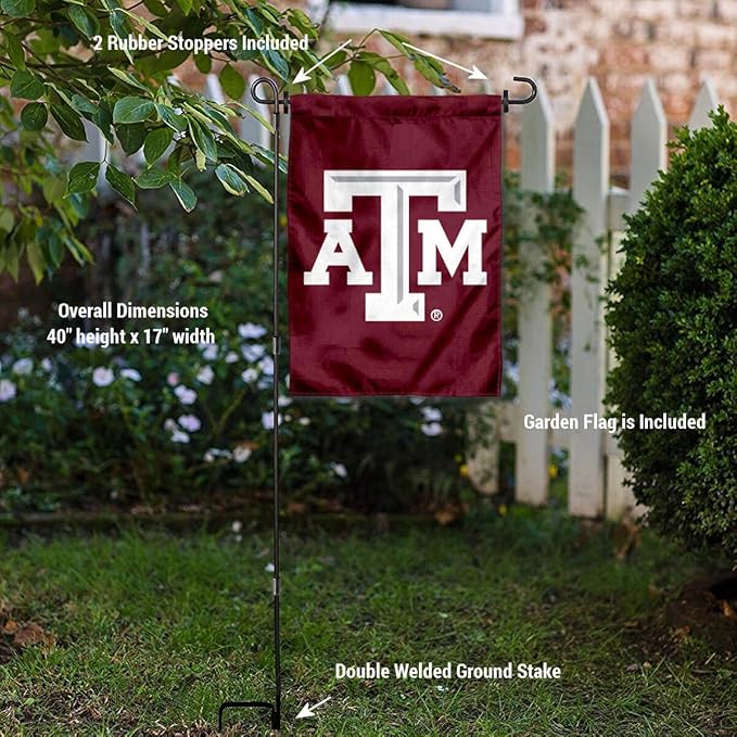 College Flags & Banners Co. Texas A&M Aggies Garden Flag with Pole Stand Holder