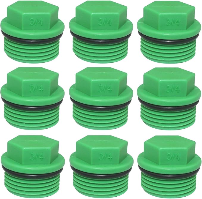 30 Pieces Male Threaded PPR End Cap Plugs Garden Irrigation Pipe Fittings Water Tubing Stopper for Preventing Leakage Clogging (3/4 inch)