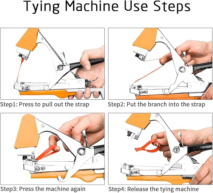 Plant Tying Machine Tomato Tape Tool Fruit Twine Tool with 21 Rolls of Tape and 1 Box of Staple for Garden Vegetable Grape Cucumber Pepper