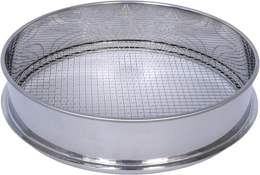 Soil Sifter for Garen -10 inches Soil Sieves for Rocks Compost-Stainless Steel Mesh Sifting Pan (1/20 inch mesh)