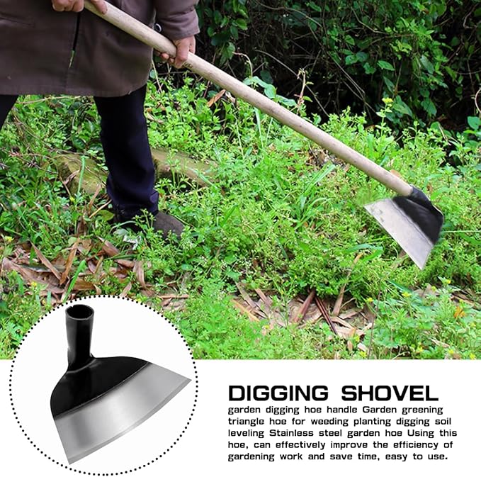 Hand Hoe Head Replacement - Round Eye Hoe for Gardening, Digging, Weeding, and Loosening Soil Handheld Grub Hoe Head for Agriculture（23.5cm Size ）