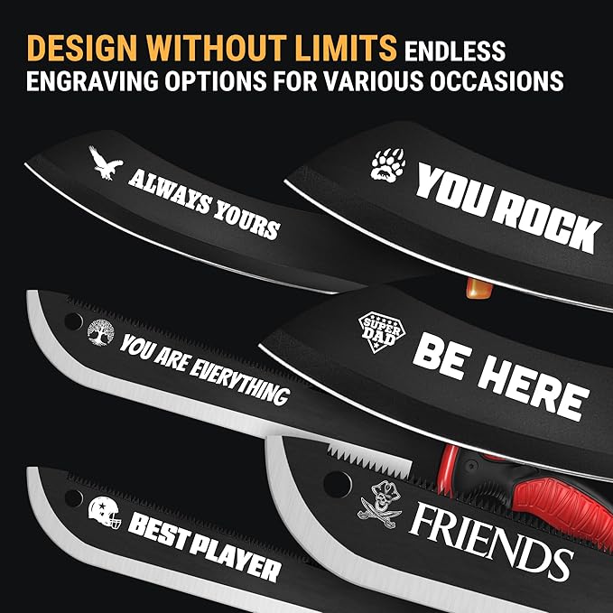 Machete with Saw - 25” Heavy Duty Tool & Sheath - Ergonomic No-Slip Handle - Survival Knife with Serrated Blade - Machetes for Bushcraft Outdoor Hunting Garden Cutting Trees and Yard Work