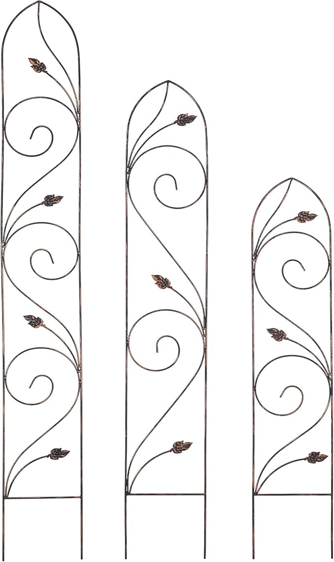 Arcadia Garden Products TR04 Autumn Leaf Trellis, 4' x 10", Bronze