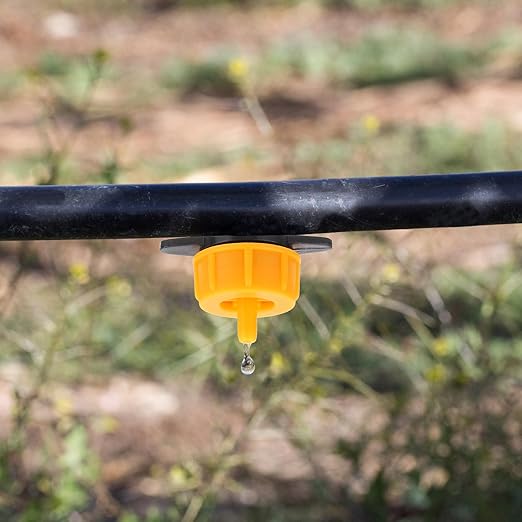 uxcell Drip Irrigation Emitters, 100pcs - 1/4 Inch Miniature Drip Sprinkler, 2 GPH Pressure Compensated Dripper for Garden Flower Pots Plants Lawns