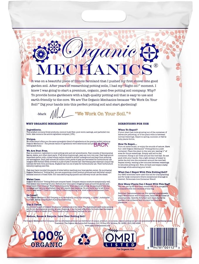 Container Blend Potting Soil, 16 Quarts – with Compost, Aged Pine Bark, Coir, Rice Hulls, and Worm Castings for Growing Annuals & Outdoor Containers - Peat-Free & Eco-Friendly