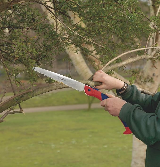 Spear & Jackson 4948PS Razorsharp 12inch Large Folding Pruning Saw, red & blue