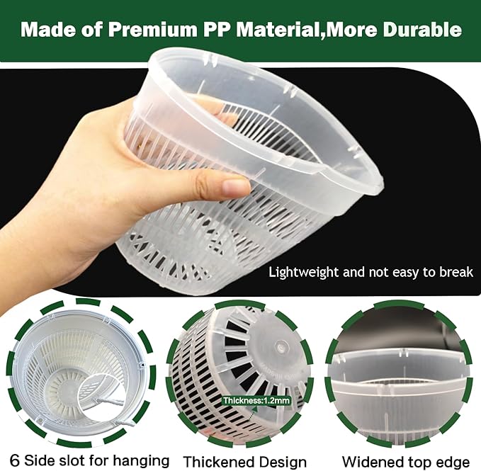 12 Pack Orchid Pot with Saucers, 4 Each of 4.5in, 5.5in and 6.3in Orchid Pots for Repotting, Clear Orchid Pots with Holes, Plastic Flower Plant Pot