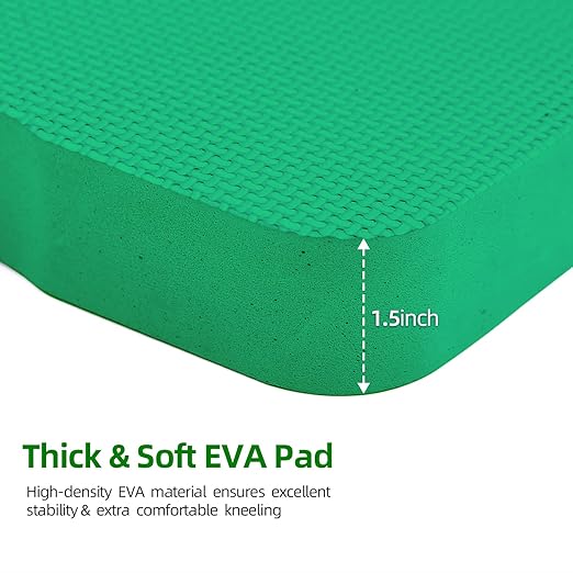 Ohuhu Premium Thick Kneeling Pad, 2-Pack Large Comfortable Gardening Knee Mat with 2 Different Surfaces, Extra Thick Knee Cushion Kneeler for Gardening, Work, Baby Bath, Exercise, 17 x 11 x 1.5 Inch