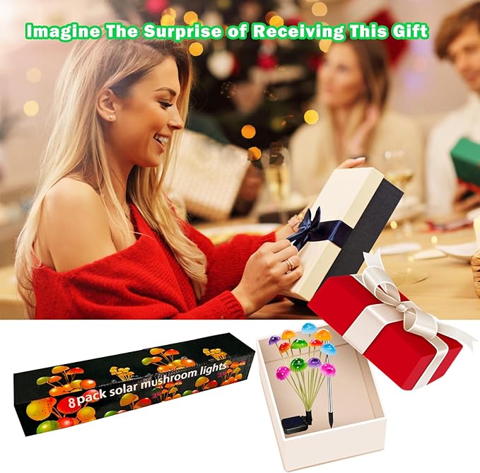 Kohlrabi Solar Garden Lights, 4 Pack Solar Mushroom Lights Outdoor, Upgraded 48LED Solar Mushroom Yard Decor Outside Waterproof, Garden Decor for Lawn Front Porch Patio Backyard, 6 Colors Mushroom