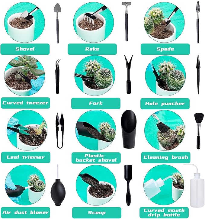 Pack of 58 Succulent Tool Set - 25.9 Inch Indoor Plant Potting Mat with Storage Bag, Garden Flowers Plant Transplanting Supplies, Succulent Kit for Plant Care, Gardening Gifts for Men & Women