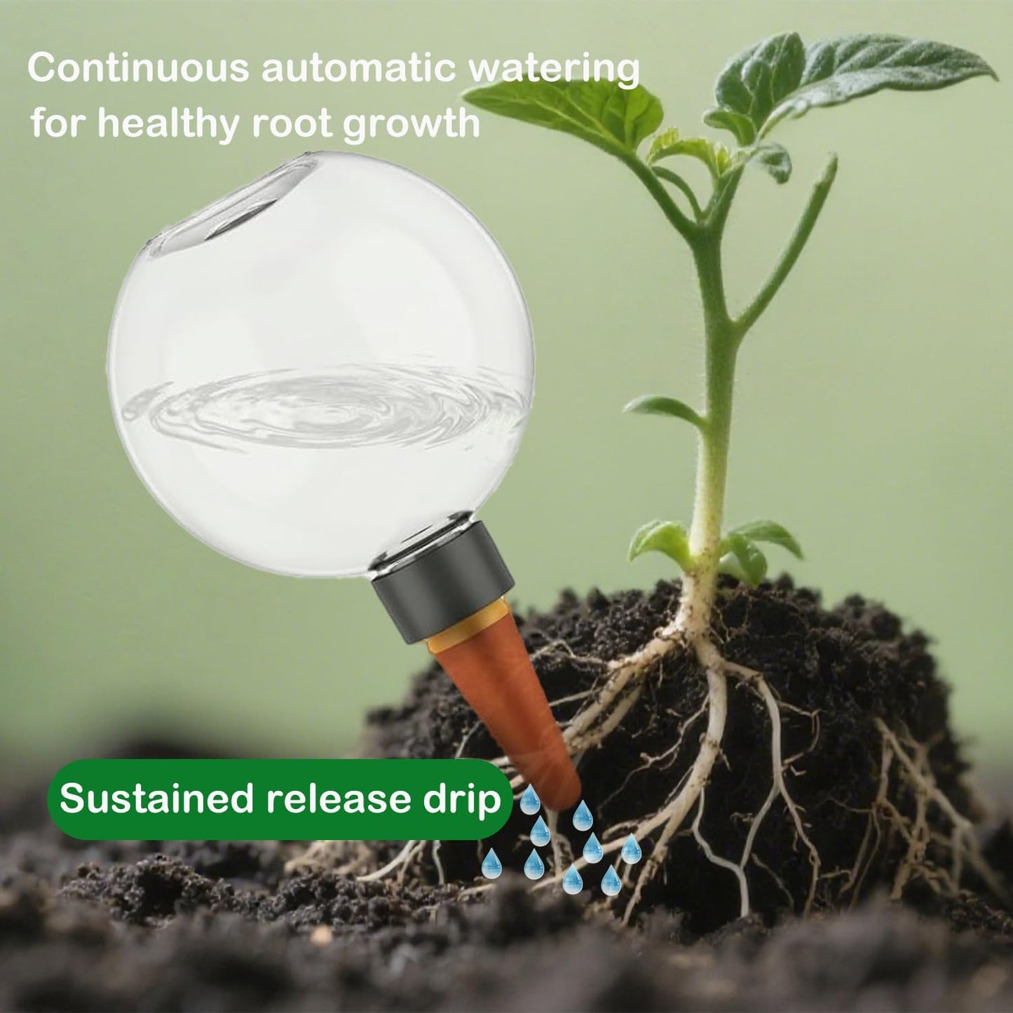 2 Pcs Watering Globes 17oz Plastic Self Watering Planter Insert, Plant Watering Globes for Indoor/Outdoor Automatic Drip Irrigation with Slow Release Control