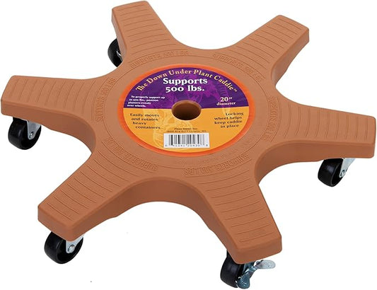 Bosmere Down Under Plant Caddie, Heavy Duty Plant Stand with Wheels, 500lb Capacity, 20-Inch, Adobe