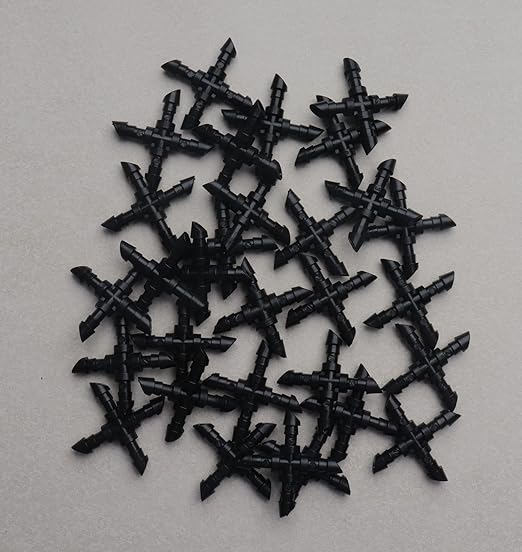 Sowaka 30 Pcs Drip Irrigation Fittings Kit Black 1/4 Inch Tube End Goof Hole Plugs Irrigation Stoppers for Drip Systems Home Garden Lawn Supplies (4-Way Connectors)