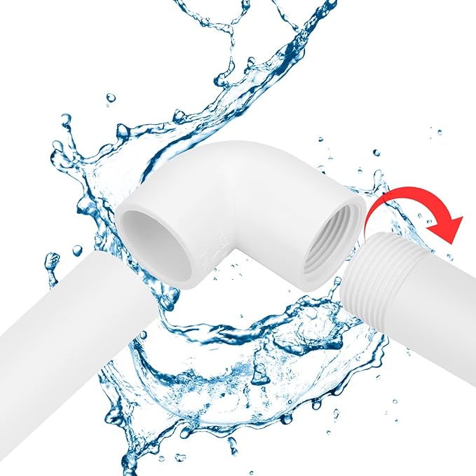 12Pack 1/2" Female Thread 90 Degree PVC Elbow Pipe Fitting (Socket x Female Pipe Thread) SCH40 PVC Hose Adapter Elbow with 1/2-Inch Female Hose Thread
