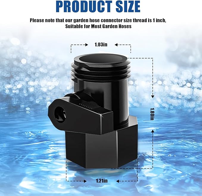 Garden Hose Shut Off Valve Adapter Brass Garden Hose Connector Fit for 3/4" Standard Water Shut Off Valve Thread Connector, for Irrigation System, RV Connection, Garden Sprays, Sprinklers -2 Pack