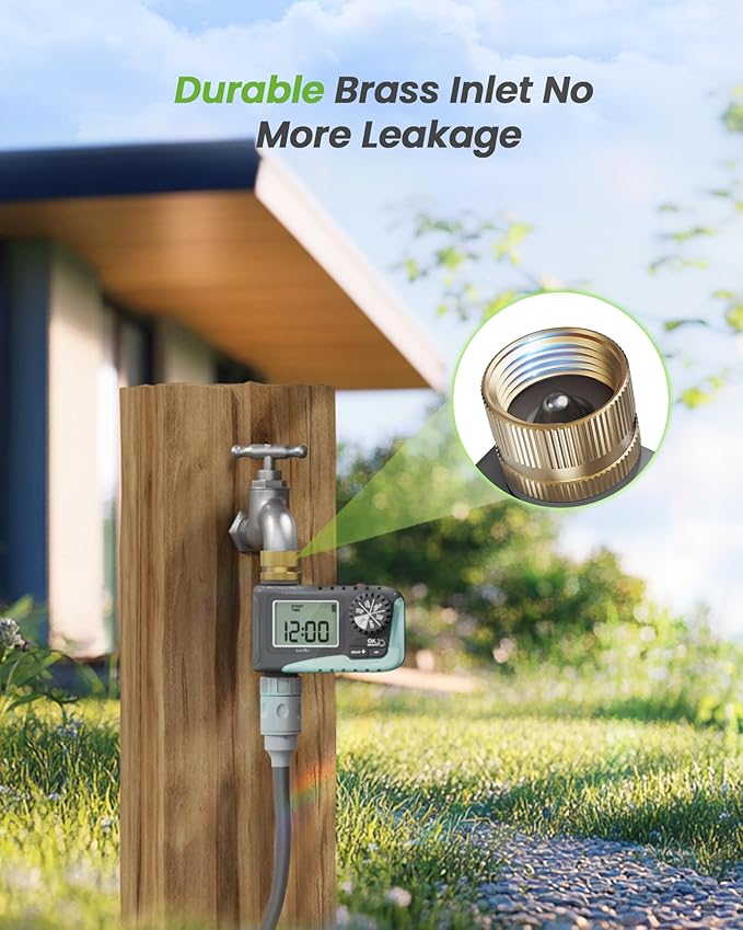 RAINPOINT Sprinkler Timer Outdoor, Water Timer for Garden Hose Faucet Timer, Programmable Watering Irrigation Timer with Rain Delay/Manual, V2, 2024 Release(Metal)