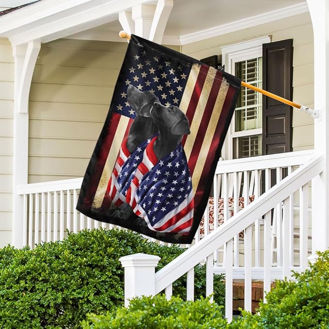 FLAGWIX Patriot American Dog Flag - Labrador Retriever Dogs Double Sided Flag - 4th of July Decorations for Home, Outside, Patriotic House Flag 30x40 Heavy Duty Canvas, Decorative Indoor Outdoor Flag