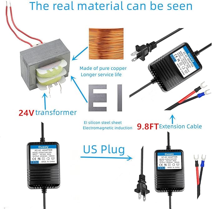 24VAC AC Adapter for Hunter P2C-400/HPC400/ PC400i/PRO-HC PHC-600/PRO-HC PHC-1200/XC600 X-Core/X2-600 Lawn Sprinkler Controller, 24V Transformer Compatible Irrigation Controller Most Models