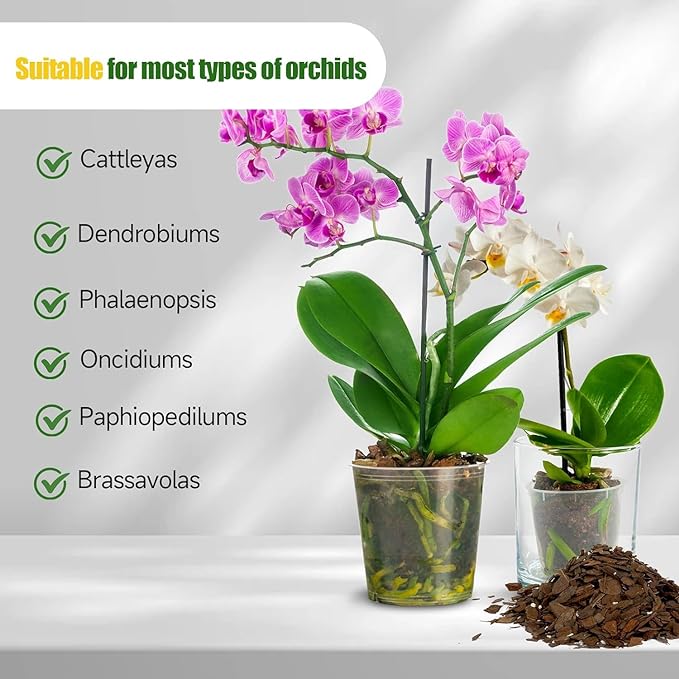 Orchid Potting Mix 4qt, Premium Orchid Soil Medium for Potting, Repotting, Enhanced Drainage, Air Flow & Root Ventilation
