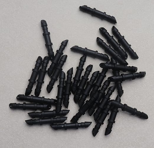 Sowaka 30 Pcs Drip Irrigation Fittings Kit Black 1/4 Inch Tube End Goof Hole Plugs Irrigation Stoppers for Drip Systems Home Garden Lawn Supplies (Coupling)