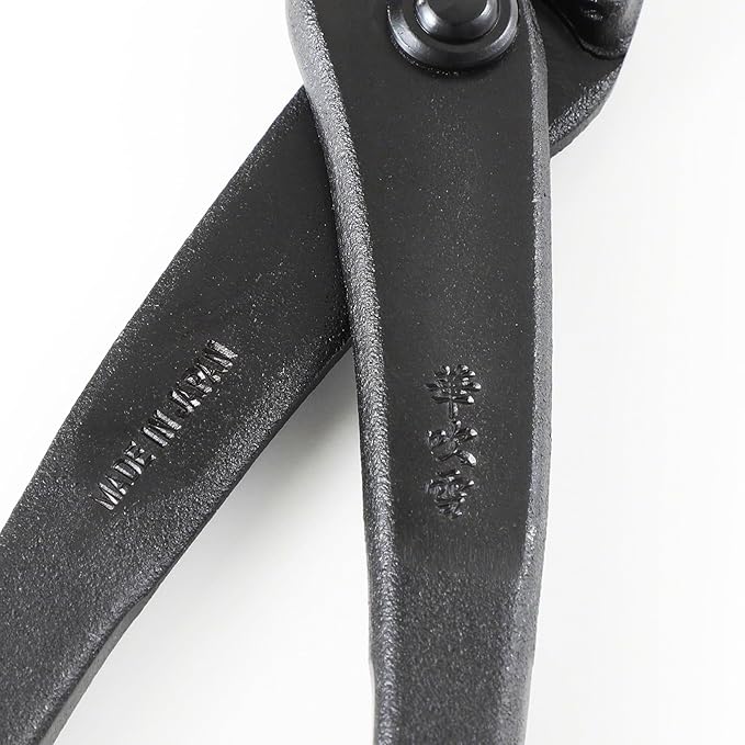 Wazakura Hanafubuki Hand Forged Bonsai Tree Wire Cutter MADE IN JAPAN 7.7inch (195mm), Japanese Garden Tool, Rounded Ends - Black
