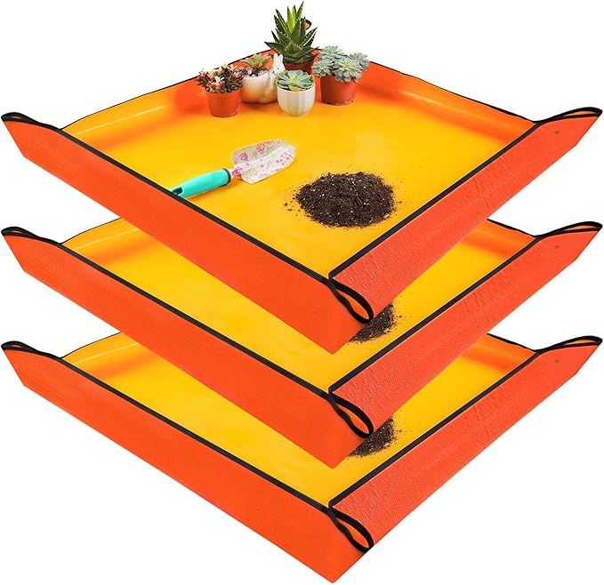 3 PCS 39.5" X 39.5" Extra Large Repotting Mat for Indoor Plants Transplanting and Dirt Control, Gardening Gifts
