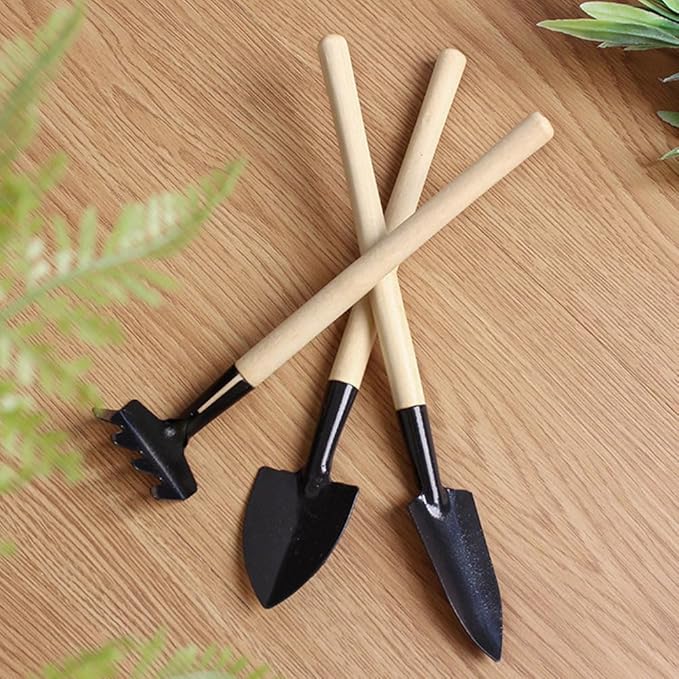 GANAZONO 8 Sets Mini Gardening Tools Portable Garden Hand Tools Set Miniature Gardening Rake Trowel and Shovel for Bonsai Succulents Herbs Planting