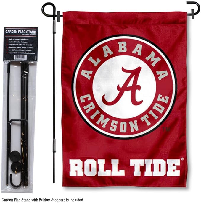 College Flags & Banners Co. Alabama Crimson Tide Garden Flag with Stand Holder