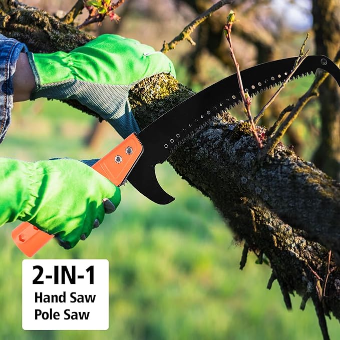 Scalebeard Hand Pole Saws for Tree Trimming,Manual Tree Trimmer,Handheld use or with Extended Manual Pruning Saw for precision tree limb cutting-Pole Saw Attachment(Pole not included)