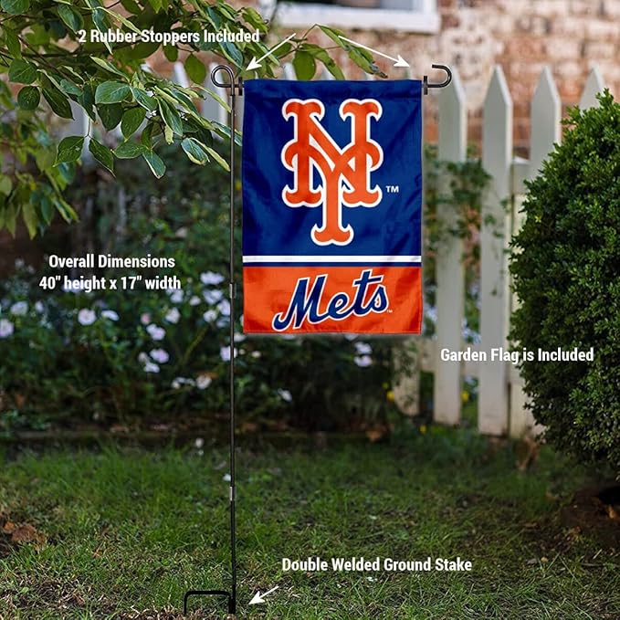 WinCraft New York Mets Garden Flag with Stand Holder