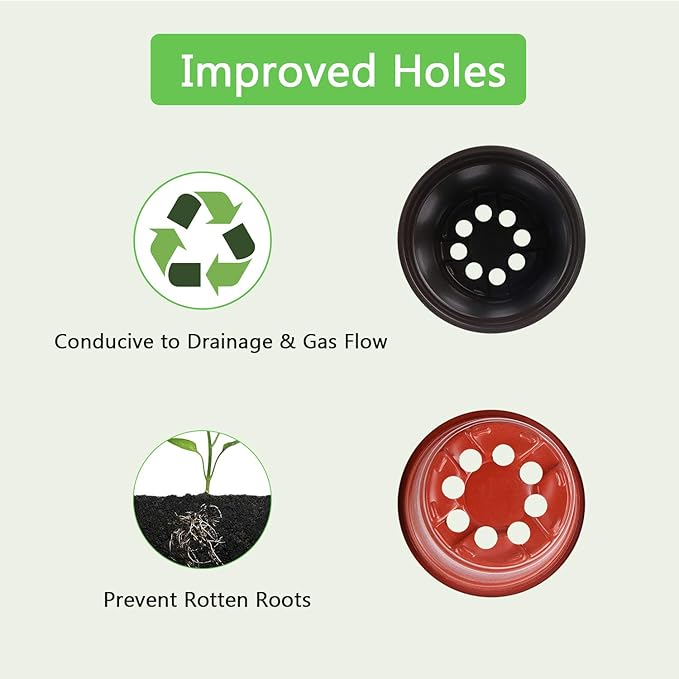 Augshy 220 Pcs 4 Inch Plastic Plant Nursery Pots Seed Starting Pots Containers with 300 Labels for Succulent Seedling Cutting Transplanting