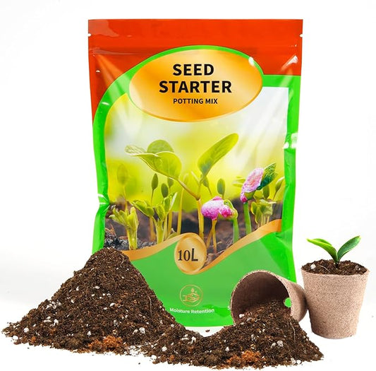 Seed Starting Soil Mix 2qt, Seed Starter Seedling Soil Ready to Use Suitable for Vegetable, Flower, Houseplant and Bonsai