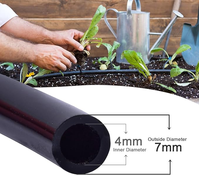 MIXC 400ft 1/4 inch Blank Distribution Tubing Drip Irrigation Hose Garden Watering Tube Line