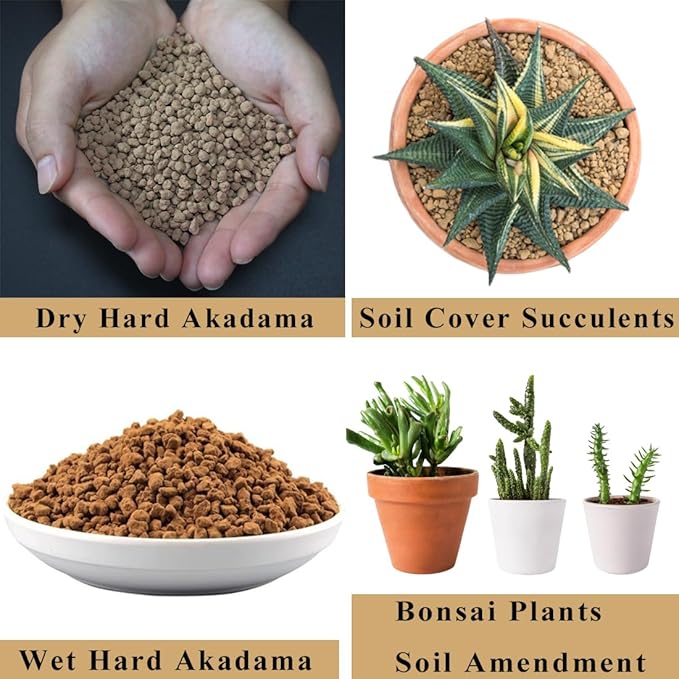 6lb Hard Akadama Bonsai Soil 3-6mm Small Grain for Cactus, Succulents, Bonsai Plants Soil Amendment, Prevent Over Water, Provides Optimal Water Retention, Fast Drainage