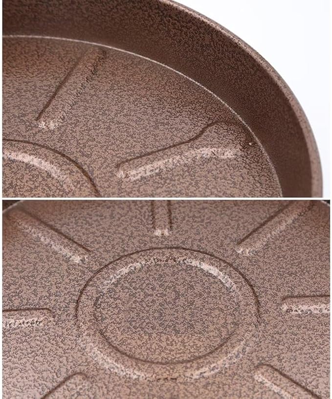 ARTLINE 10" Round Plant Stand with Lockable Wheels, 160lbs Heavy Duty for Indoor Outdoor, Large Rolling Dolly Planter Caddy on Casters to Carry Potted Flower Pot, Round Metal Tray NO Holes, 2 Pack