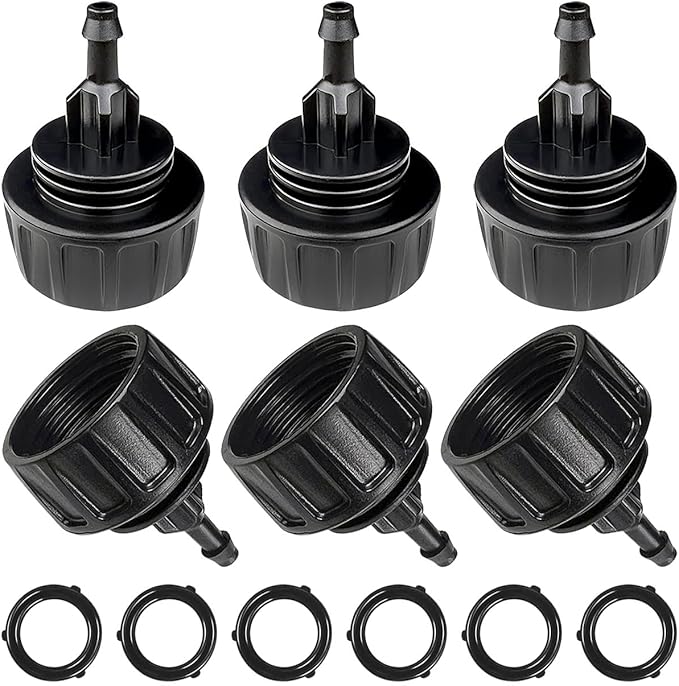 6 Pack Drip Irrigation Hose Connectors, 1/4 Inch Drip Irrigation Tubing to Faucet/Garden Hose Adapter, 3/4 to 1/4 inch Drip Irrigation Tubing Connectors, 1/4 Inch Drip Irrigation Garden Hose Adapter