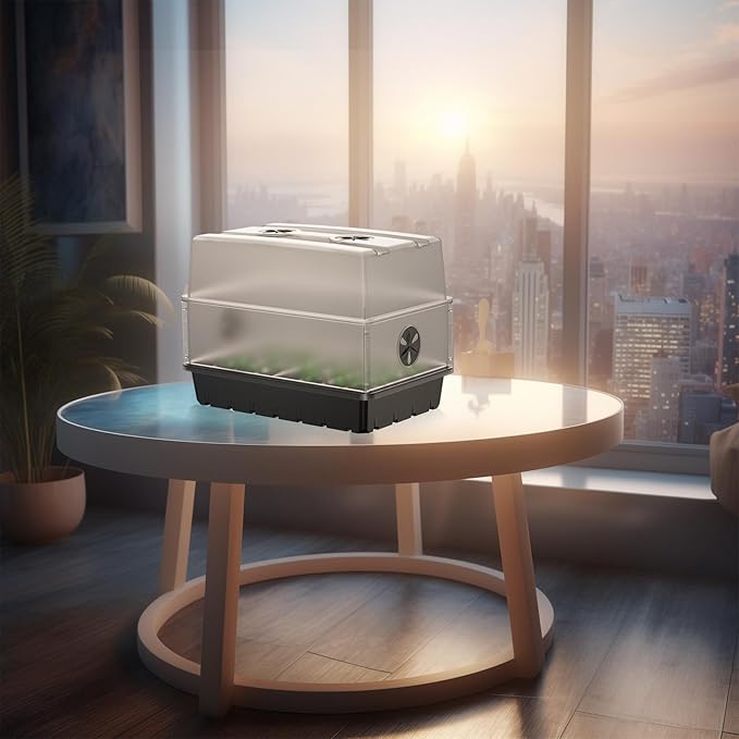 AC Infinity Humidity Dome, Germination Kit with Sturdy Drip Tray, 5x8 Cell Seedling Tray, and Vented Height Extension Panels, for Seed Starting, Propagation, Cloning Plants