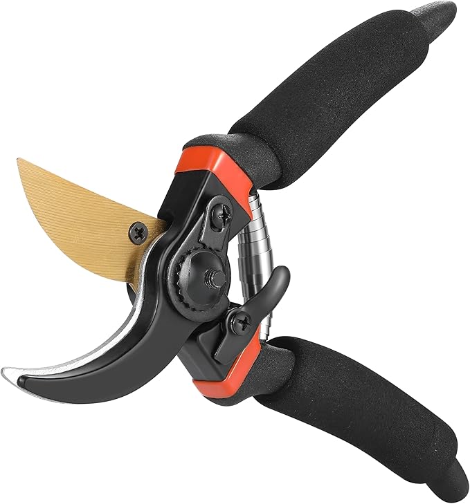 5 pack Garden Pruning Shears Stainless Steel Blades, Handheld Scissors Set with Gardening Gloves,Heavy Duty Garden Bypass Pruning Shears,Tree Trimmers Secateurs, Hand Pruner (Classic)