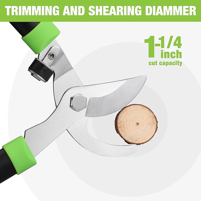 WORKPRO Bypass Lopper, 28" Branch Cutter with 65MN Spring Steel Blade, Heavy Duty Tree Trimmer with 1-1/4inch Cutting Capacity, Perfect for Cutting Shrubs and Branches